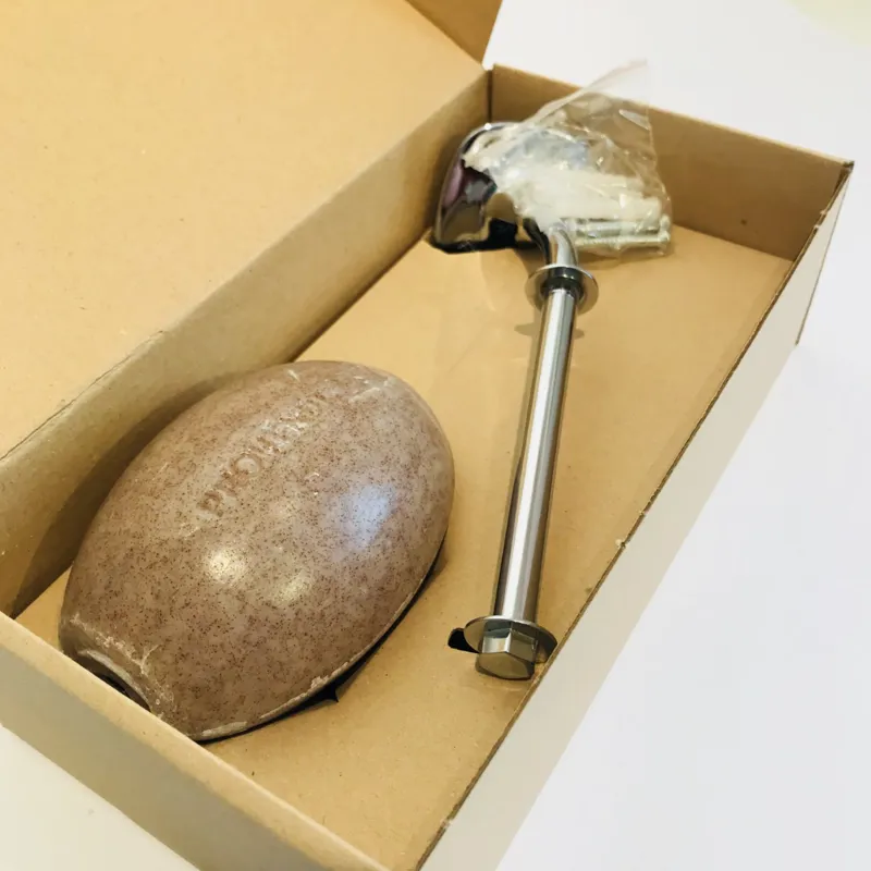 Provendi Wall Mounted Rotating Soap Holder with Exfoliating Cedar Soap-1